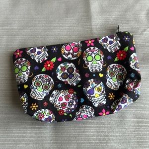sugar skull zippered pouch